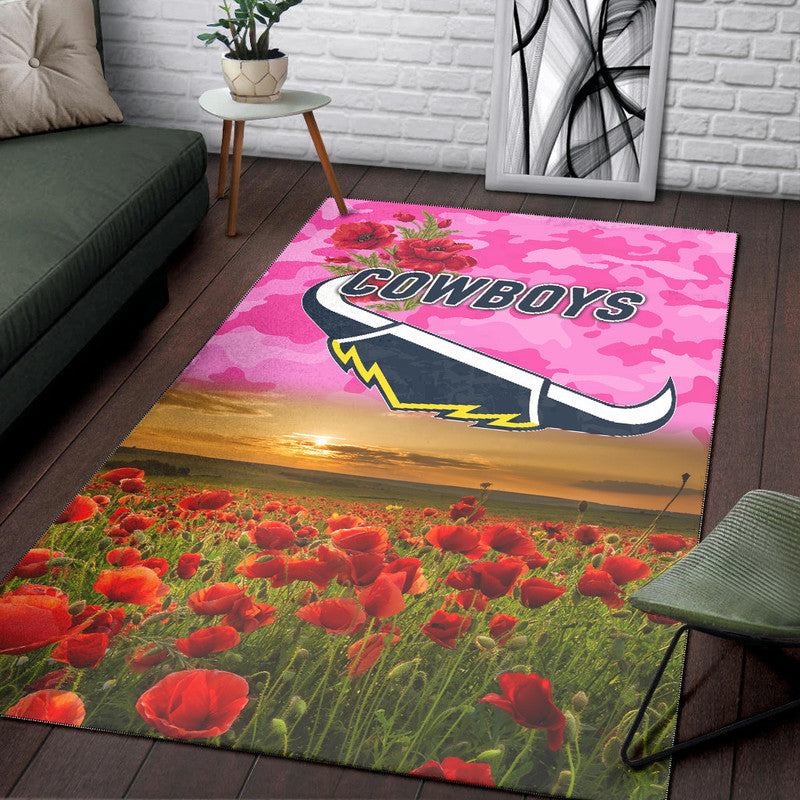 north-queensland-cowboys-anzac-2022-area-rug-poppy-flowers-vibes-pink