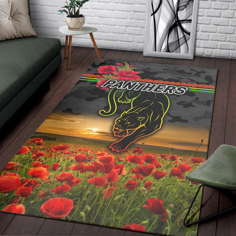 penrith-panthers-anzac-2022-area-rug-poppy-flowers-vibes-black