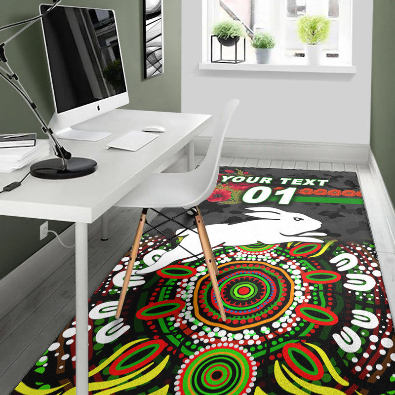 custom-personalised-south-sydney-rabbitohs-anzac-2022-area-rug-indigenous-vibes-black