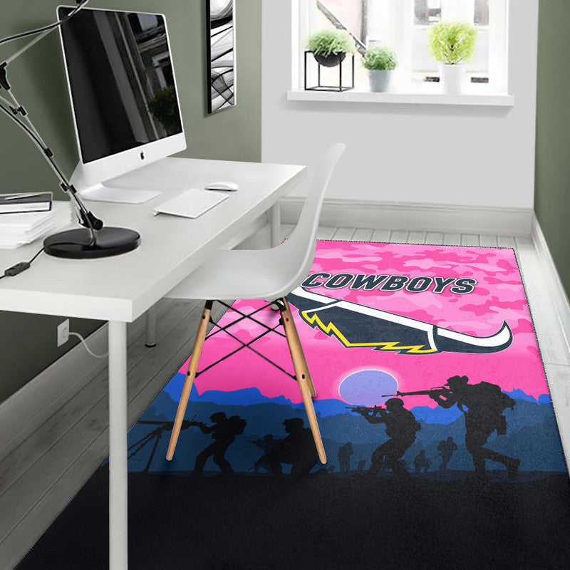 north-queensland-cowboys-anzac-2022-area-rug-simple-style-pink