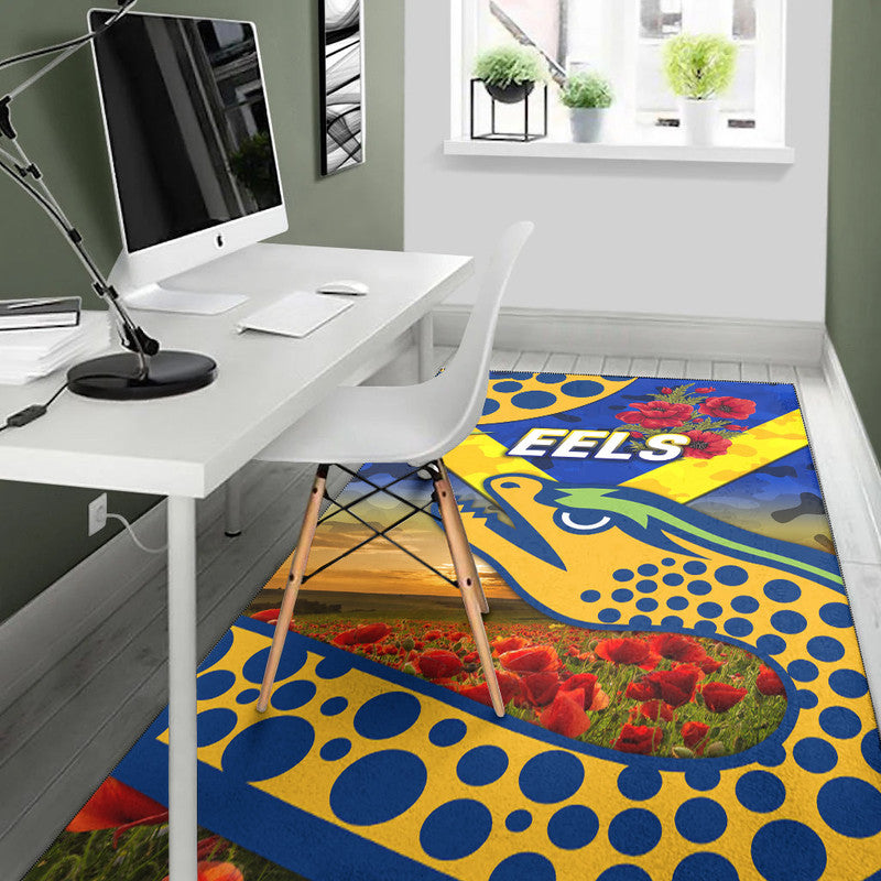 parramatta-eels-anzac-2022-area-rug-poppy-flowers-vibes-blue