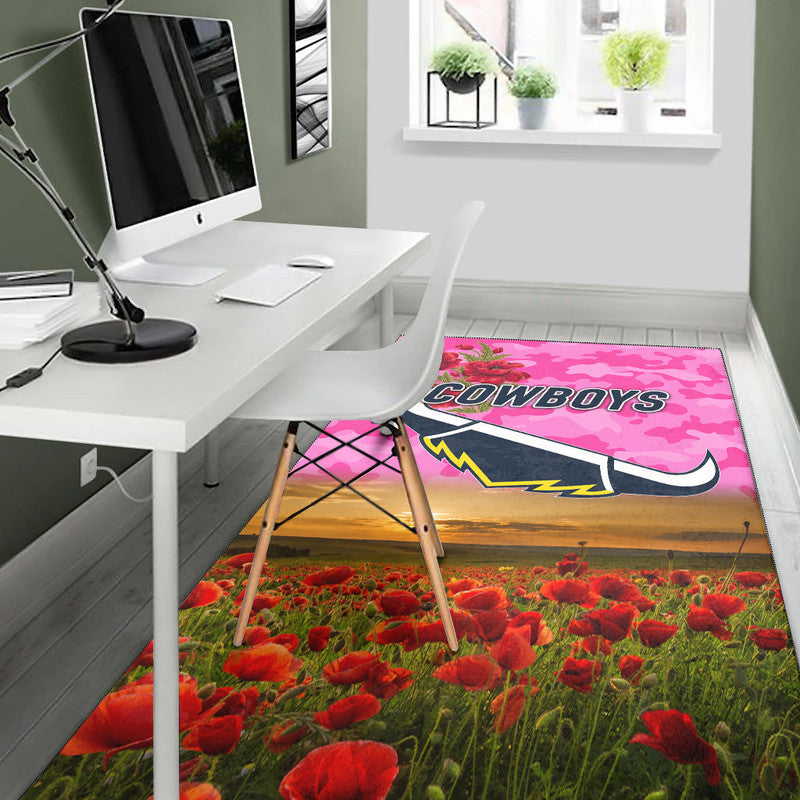 north-queensland-cowboys-anzac-2022-area-rug-poppy-flowers-vibes-pink