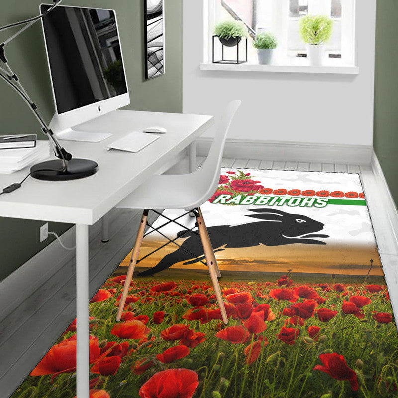 south-sydney-rabbitohs-anzac-2022-area-rug-poppy-flowers-vibes-white