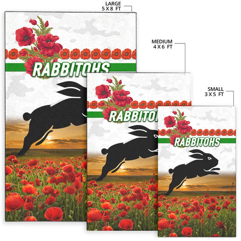 south-sydney-rabbitohs-anzac-2022-area-rug-poppy-flowers-vibes-white