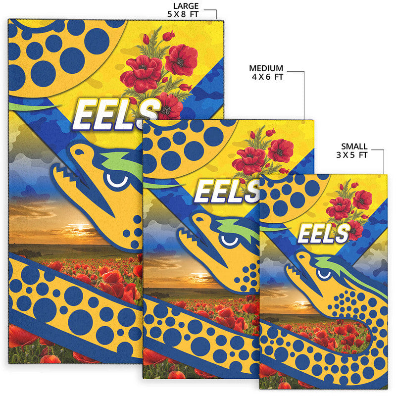 parramatta-eels-anzac-2022-area-rug-poppy-flowers-vibes-gold