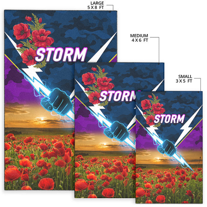 melbourne-storm-anzac-2022-area-rug-poppy-flowers-vibes