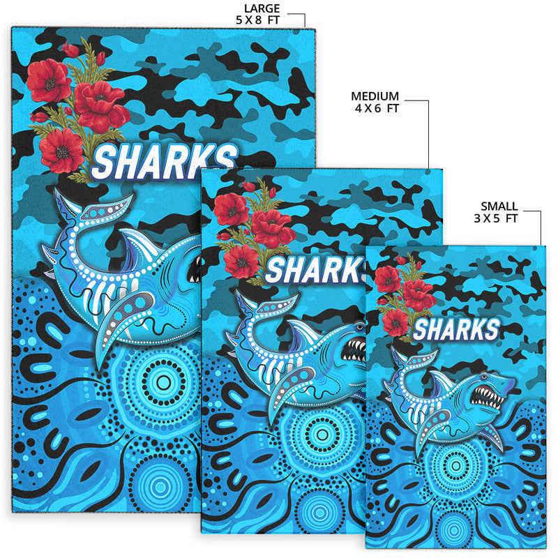 cronulla-sutherland-sharks-anzac-2022-area-rug-indigenous-vibes