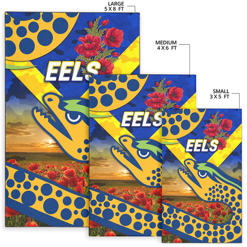 parramatta-eels-anzac-2022-area-rug-poppy-flowers-vibes-blue