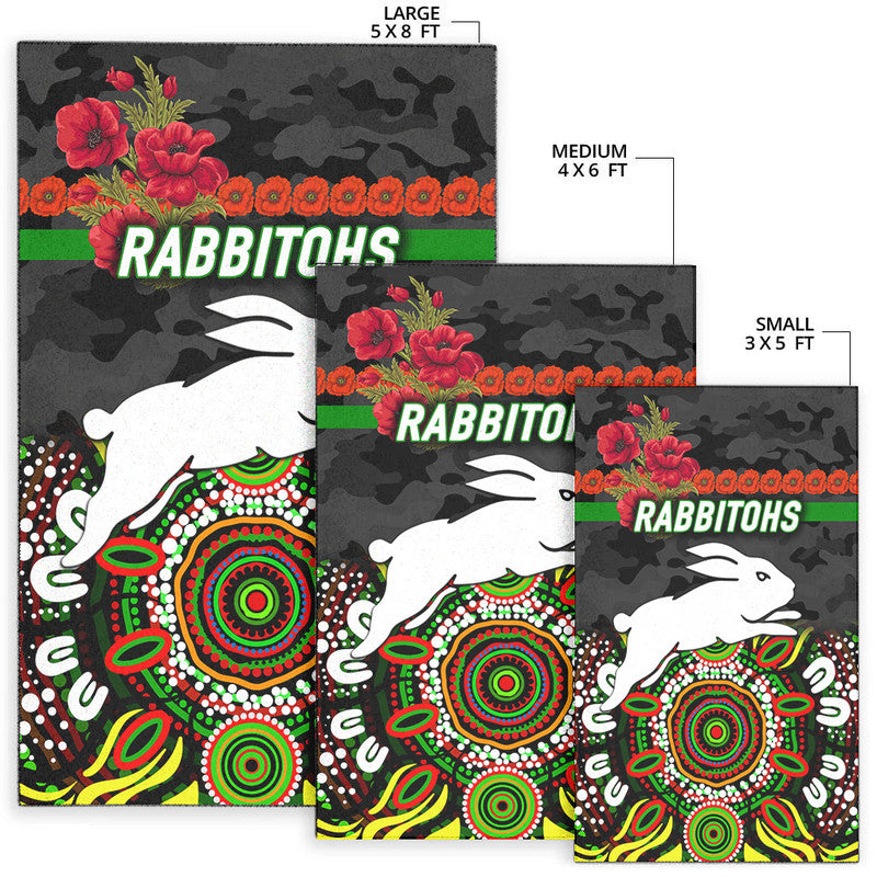 south-sydney-rabbitohs-anzac-2022-area-rug-indigenous-vibes-black