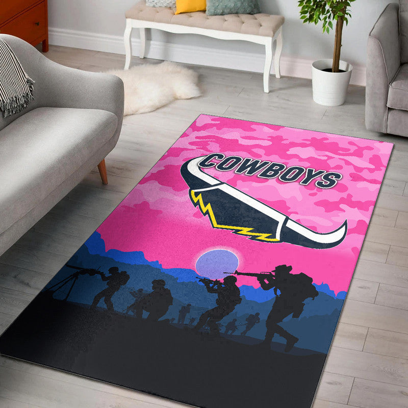 north-queensland-cowboys-anzac-2022-area-rug-simple-style-pink