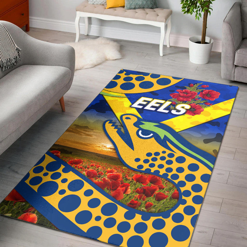 parramatta-eels-anzac-2022-area-rug-poppy-flowers-vibes-blue