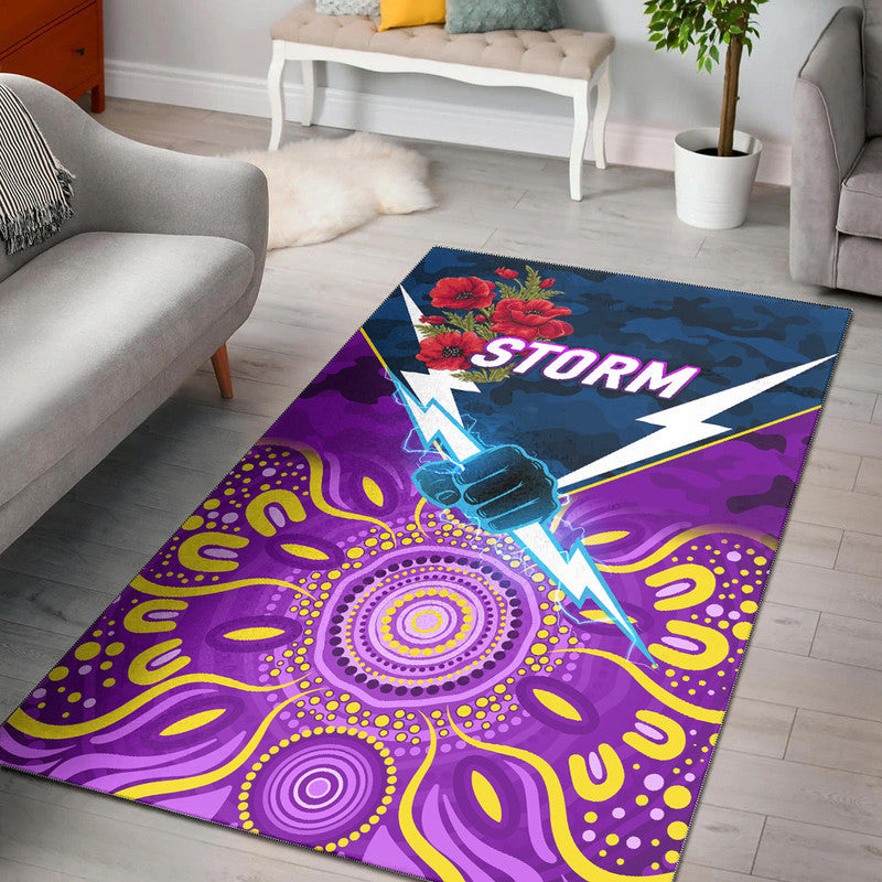 melbourne-storm-anzac-2022-area-rug-indigenous-vibes