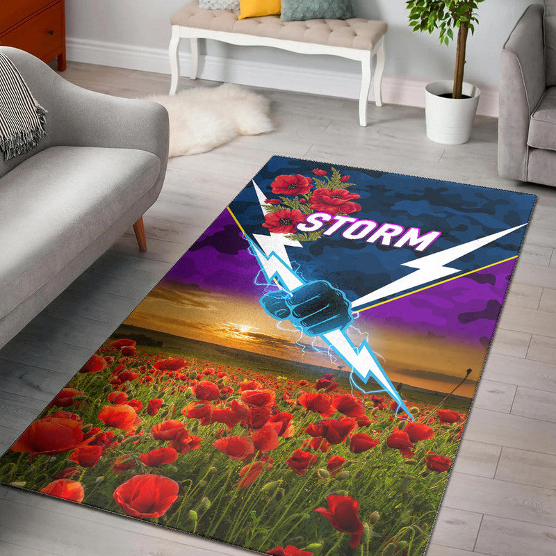 melbourne-storm-anzac-2022-area-rug-poppy-flowers-vibes