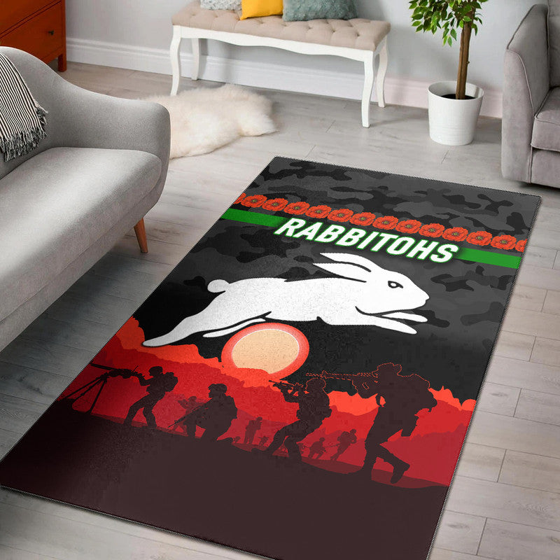 south-sydney-rabbitohs-anzac-2022-area-rug-simple-style-black