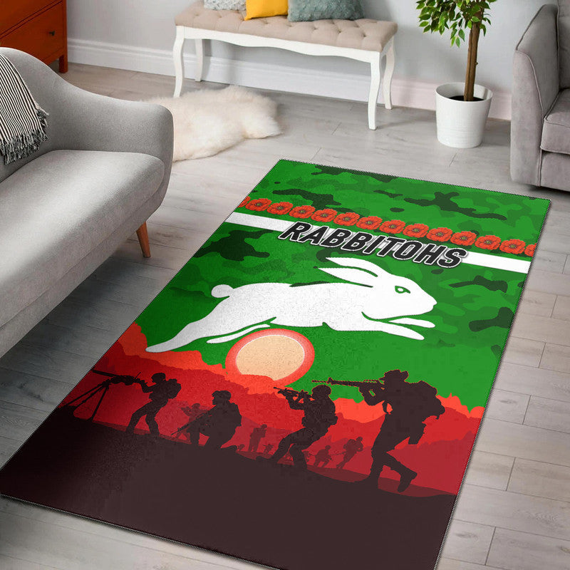 south-sydney-rabbitohs-anzac-2022-area-rug-simple-style-green