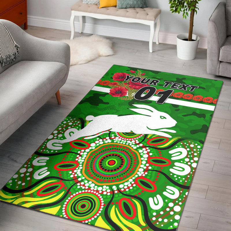 custom-personalised-south-sydney-rabbitohs-anzac-2022-area-rug-indigenous-vibes-green