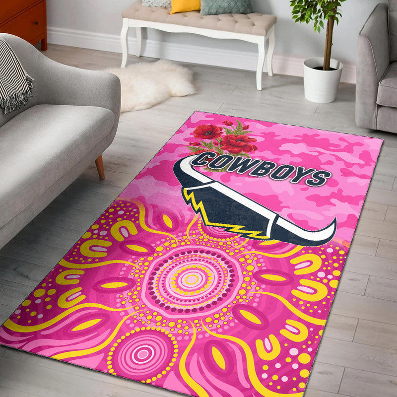 north-queensland-cowboys-anzac-2022-area-rug-indigenous-vibes-pink