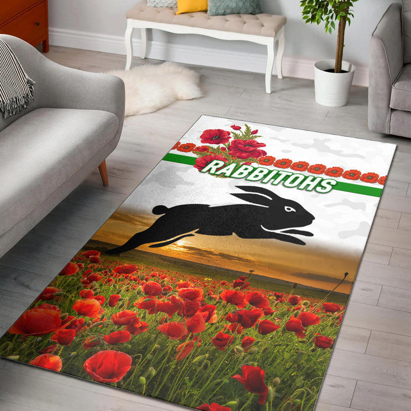 south-sydney-rabbitohs-anzac-2022-area-rug-poppy-flowers-vibes-white