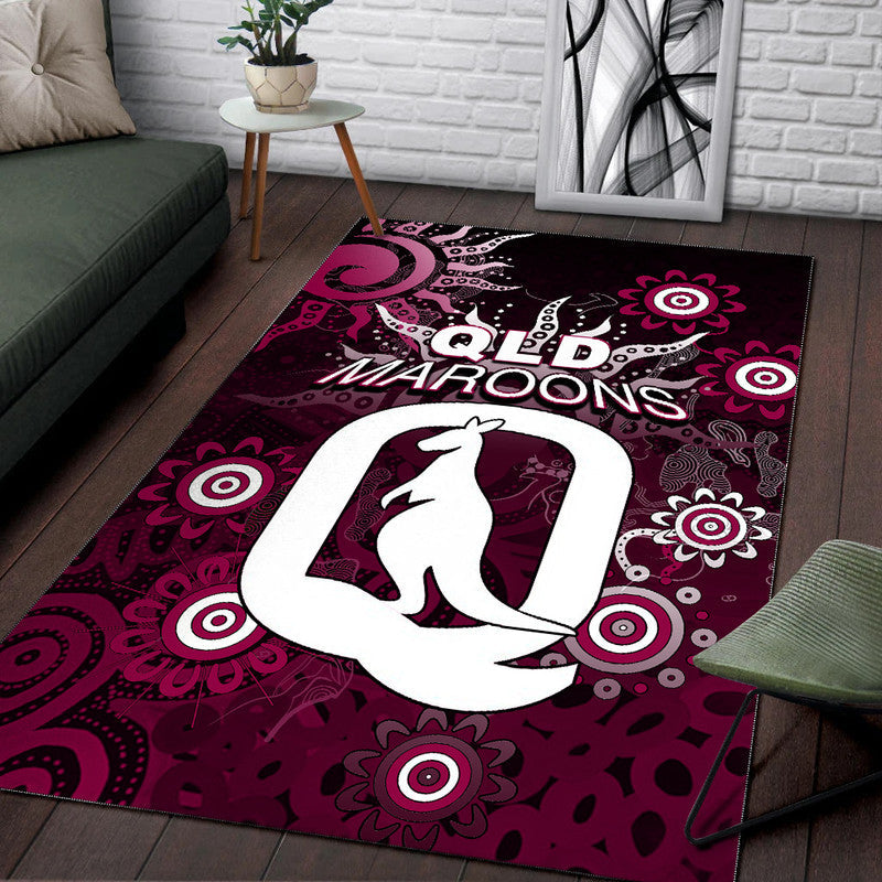 QLD Maroons Area Rug Aboriginal  LT6