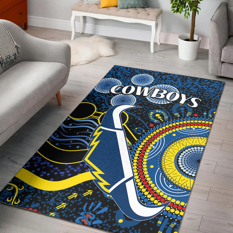 cowboys-rugby-area-rug-aboriginal-dots-version