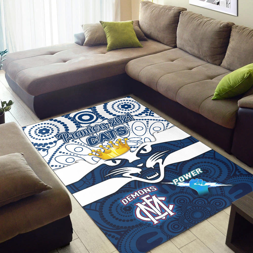 geelong-cats-indigenous-area-rug-football-2021-premiers-the-king