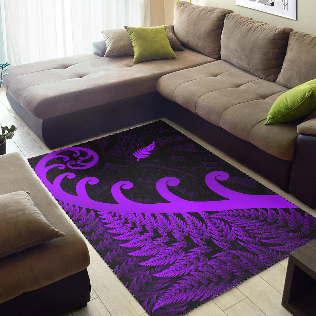 new-zealand-rugby-maori-area-rug-silver-fern-koru-vibes-purple
