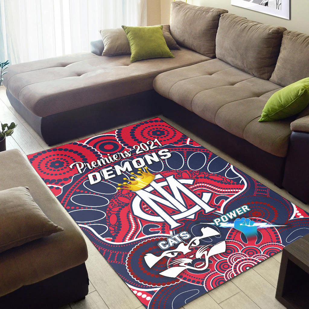 melbourne-demons-indigenous-area-rug-football-2021-premiers-the-king