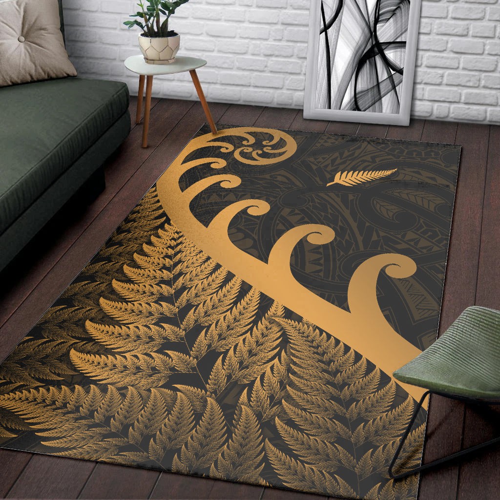 new-zealand-rugby-maori-area-rug-silver-fern-koru-vibes-gold