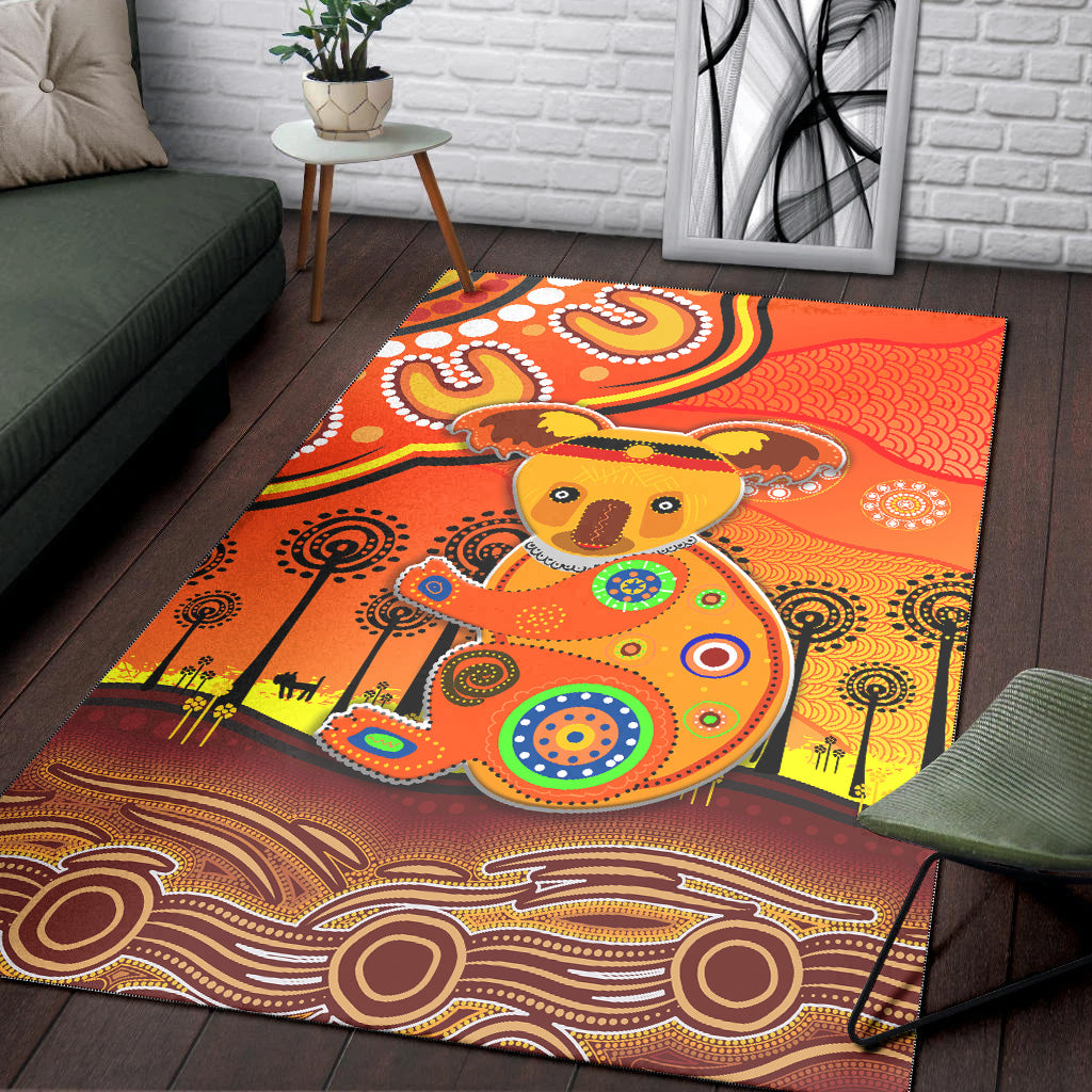 aboriginal-art-koala-area-rug-indigenous-unique-vibes-orange