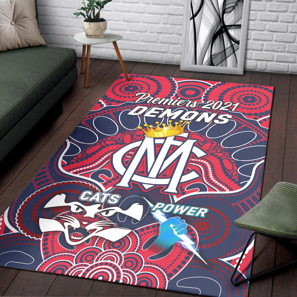 melbourne-demons-indigenous-area-rug-football-2021-premiers-the-king