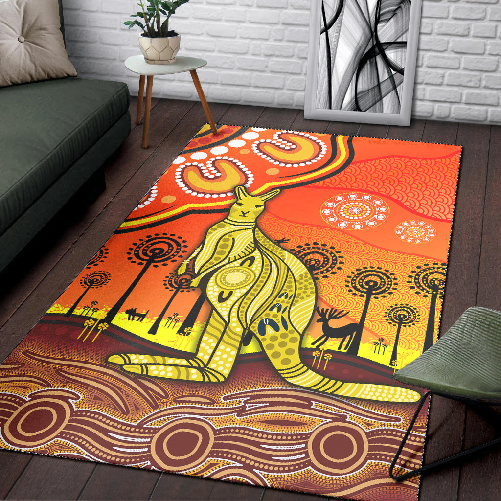 aboriginal-art-kangaroo-area-rug-indigenous-unique-vibes-orange