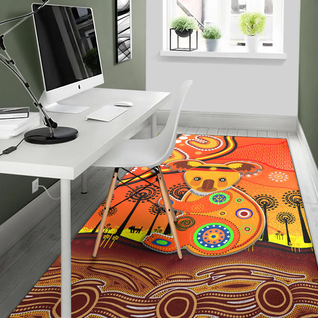 aboriginal-art-koala-area-rug-indigenous-unique-vibes-orange