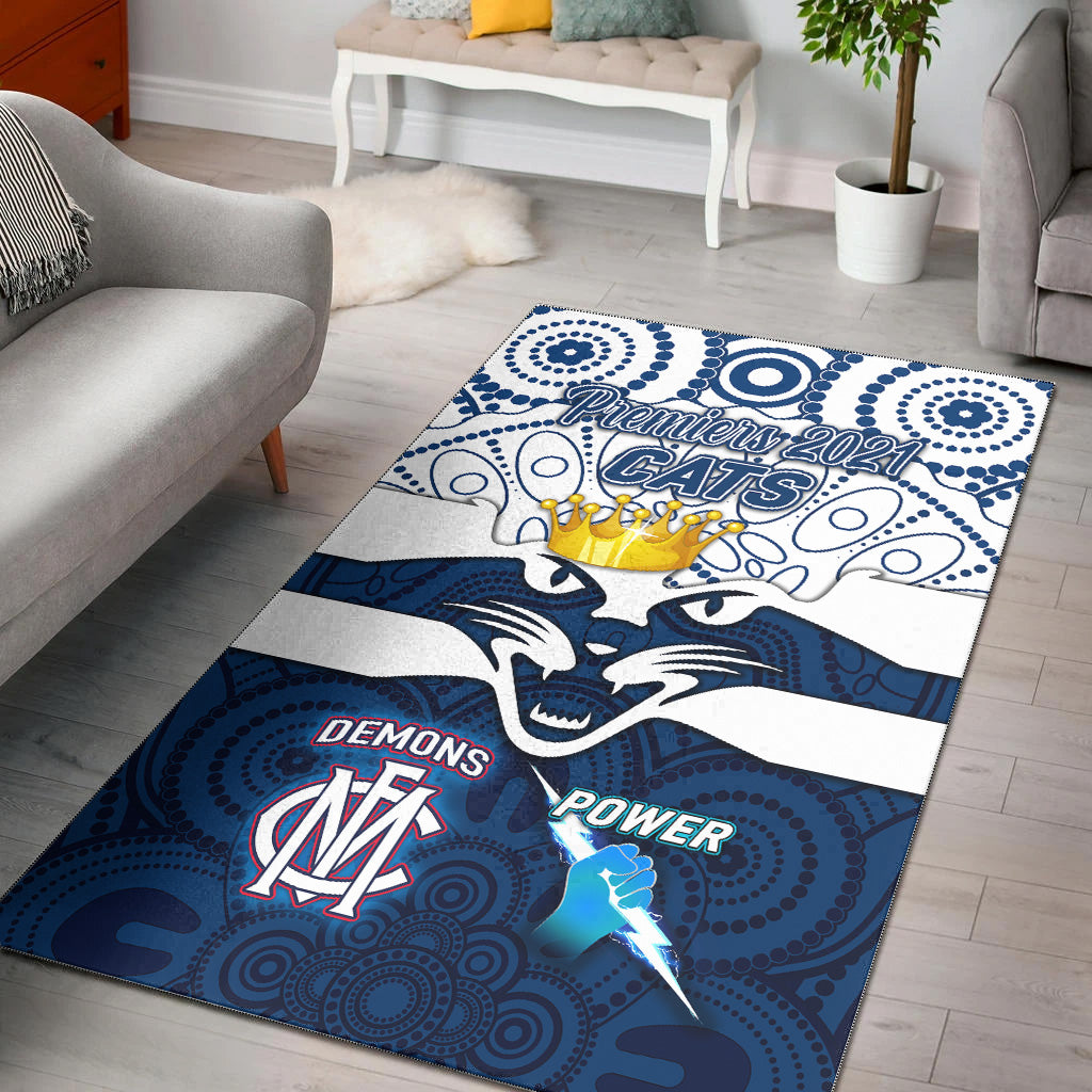 geelong-cats-indigenous-area-rug-football-2021-premiers-the-king