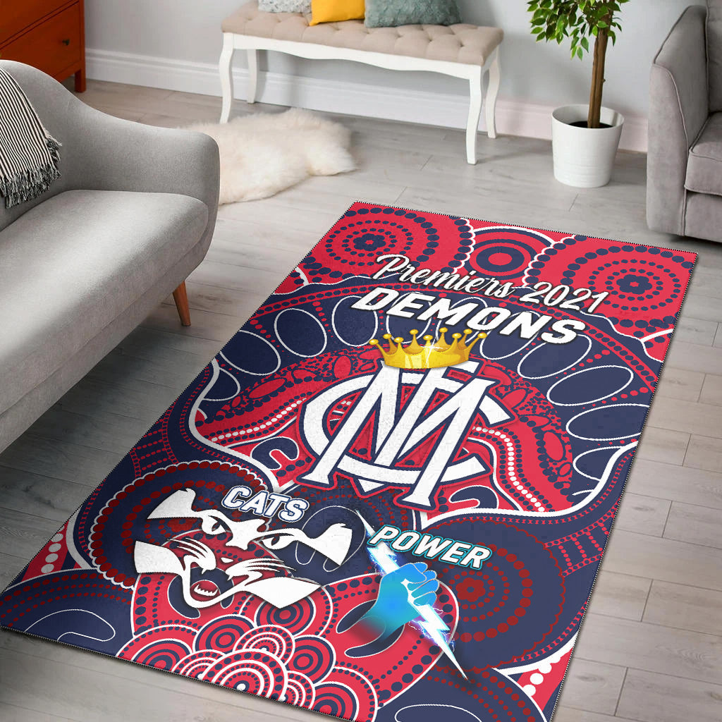 melbourne-demons-indigenous-area-rug-football-2021-premiers-the-king