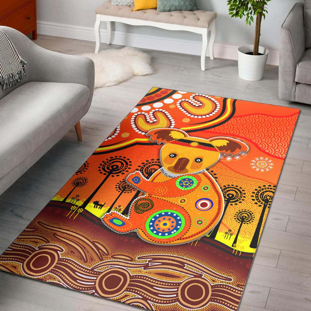 aboriginal-art-koala-area-rug-indigenous-unique-vibes-orange