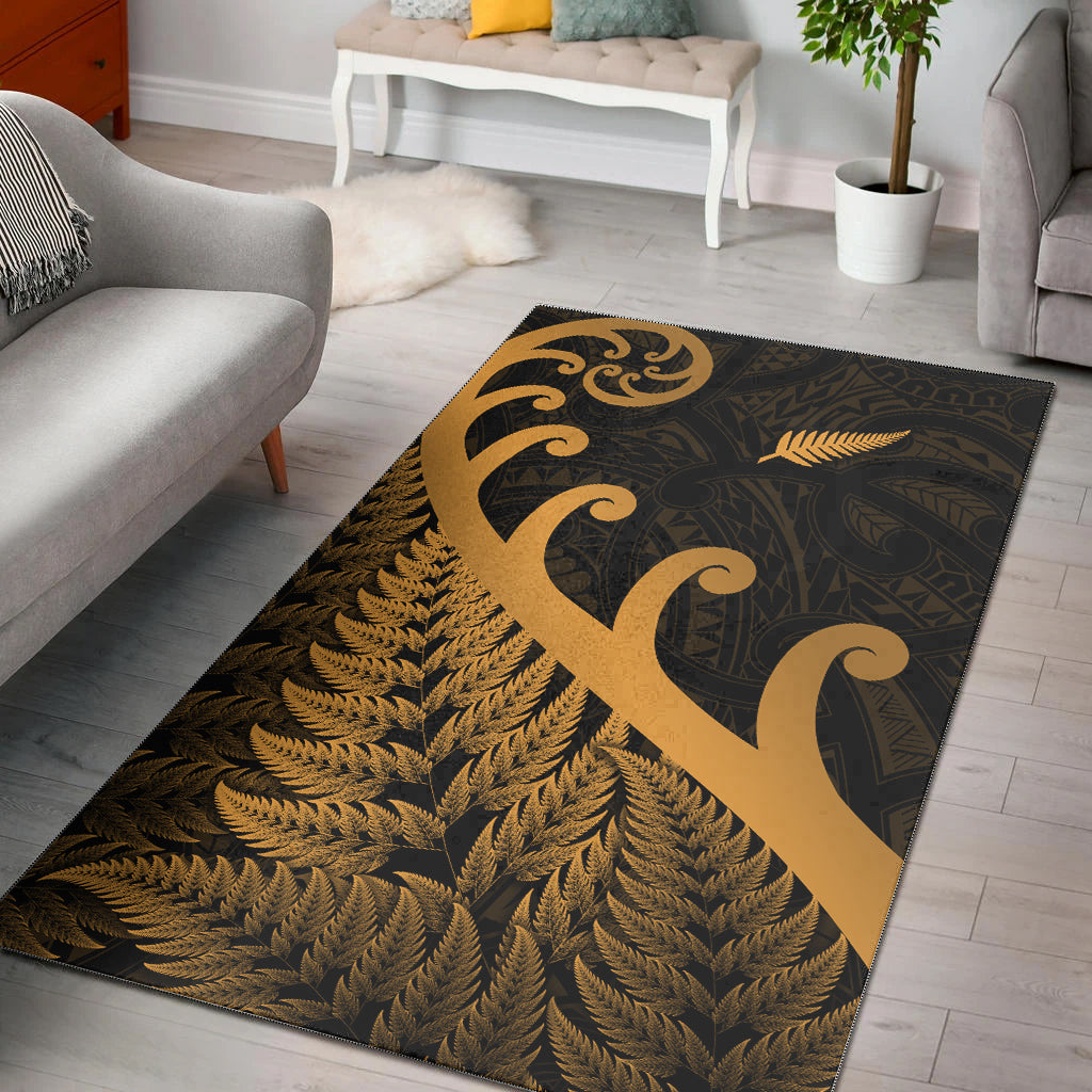 new-zealand-rugby-maori-area-rug-silver-fern-koru-vibes-gold