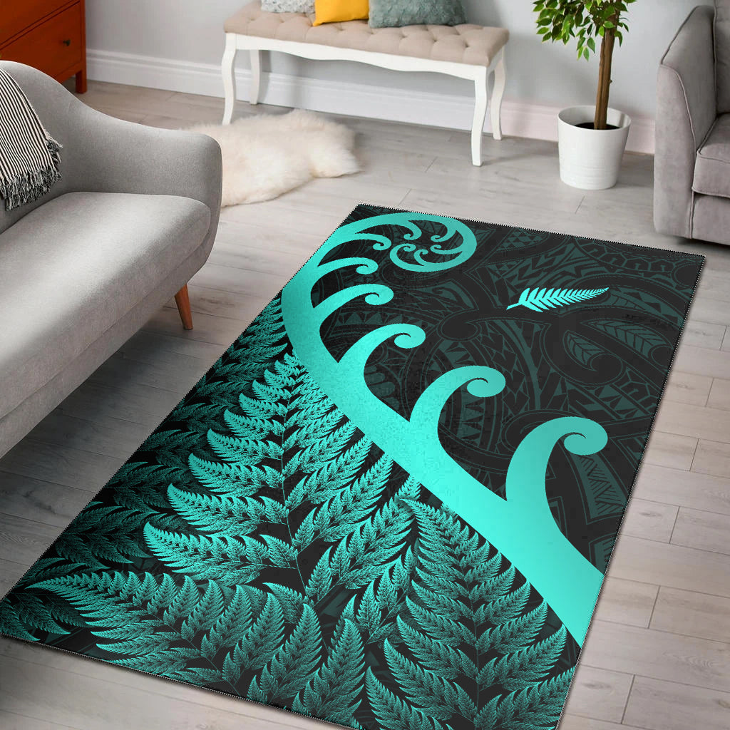 new-zealand-rugby-maori-area-rug-silver-fern-koru-vibes-turquoise