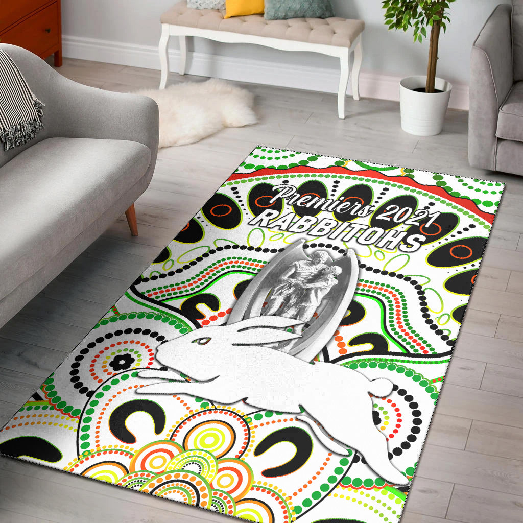 south-sydney-rabbitohs-area-rug-2021-indigenous-premiers-trophy-white