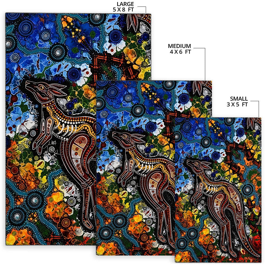 kangaroos-indigenous-area-rug-australia