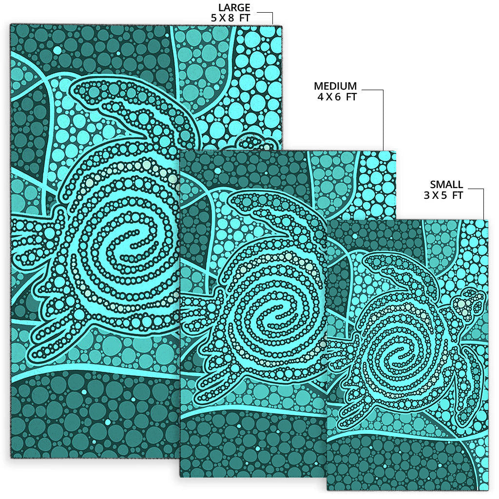 turtle-area-rug-aboriginal-green-style