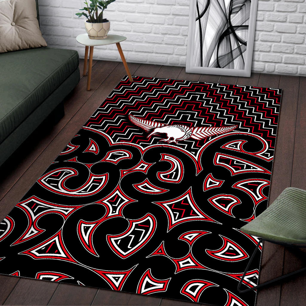 new-zealand-area-rug-maori-graphic-tee-patterns-red