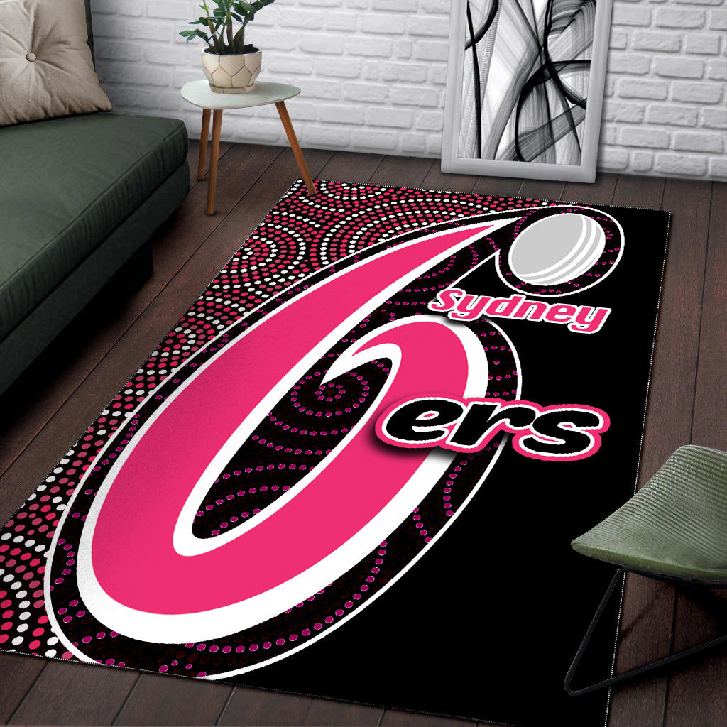 sydney-sixers-area-rug-cricket-aboriginal-dot-patterns