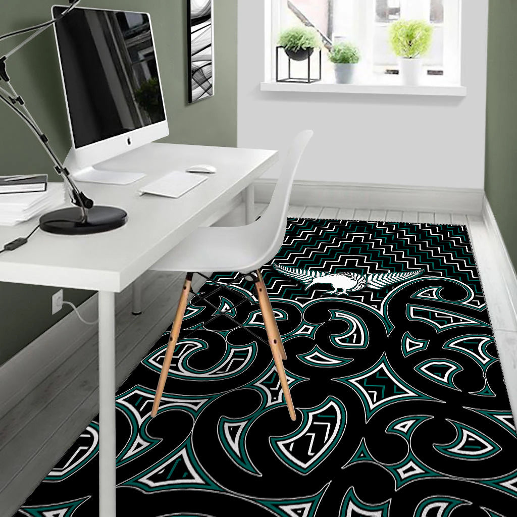 new-zealand-area-rug-maori-graphic-tee-patterns-green