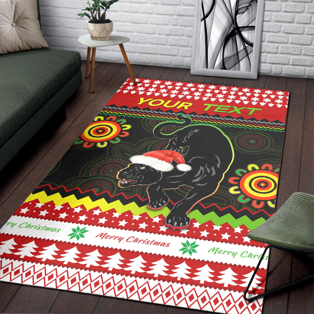 custom-personalised-panthers-christmas-area-rug-penrith-snow-mix-indigenous