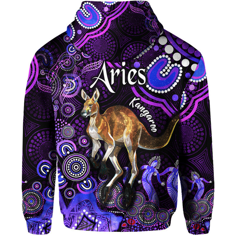 australian-astrology-zip-up-and-pullover-hoodie-aries-kangaroo-zodiac-aboriginal-vibes-purple