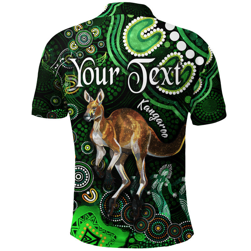 custom-personalised-australian-astrology-polo-shirt-aries-kangaroo-zodiac-aboriginal-vibes-green