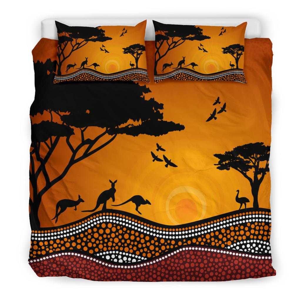 aboriginal-bedding-sets-kangaroo-dot-painting-sunset-landscape-art