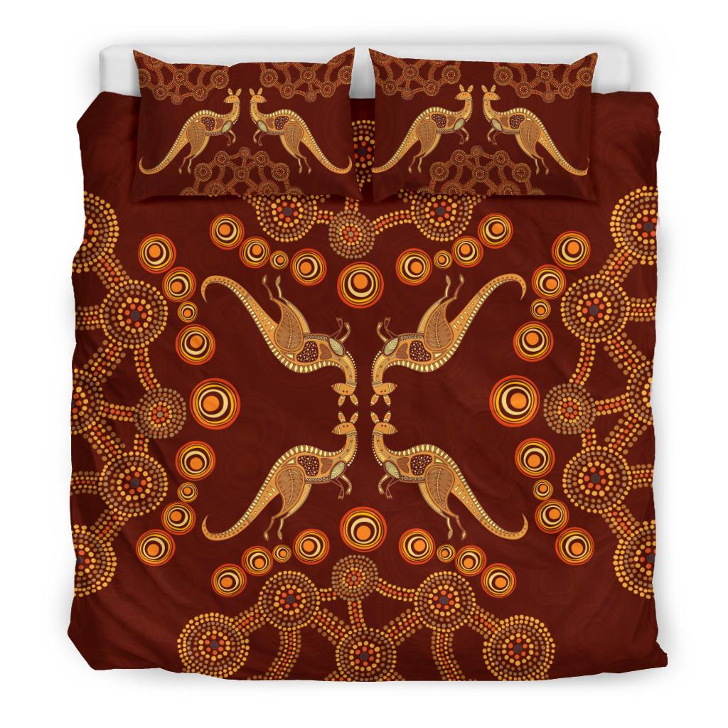 aboriginal-bedding-sets-kangaroo-patterns-circle-dot-painting-art