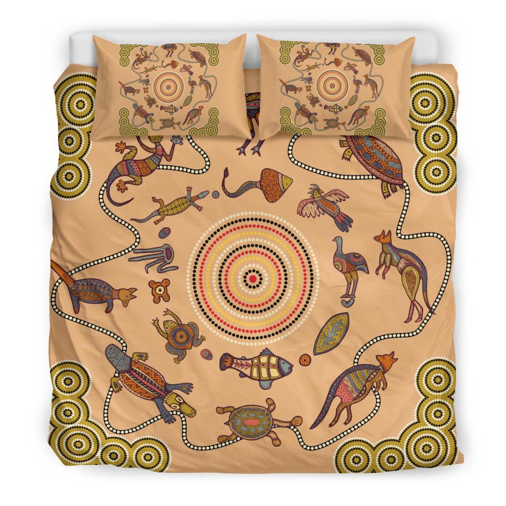 aboriginal-bedding-sets-kangaroo-turtle-crocodile-australian-animals