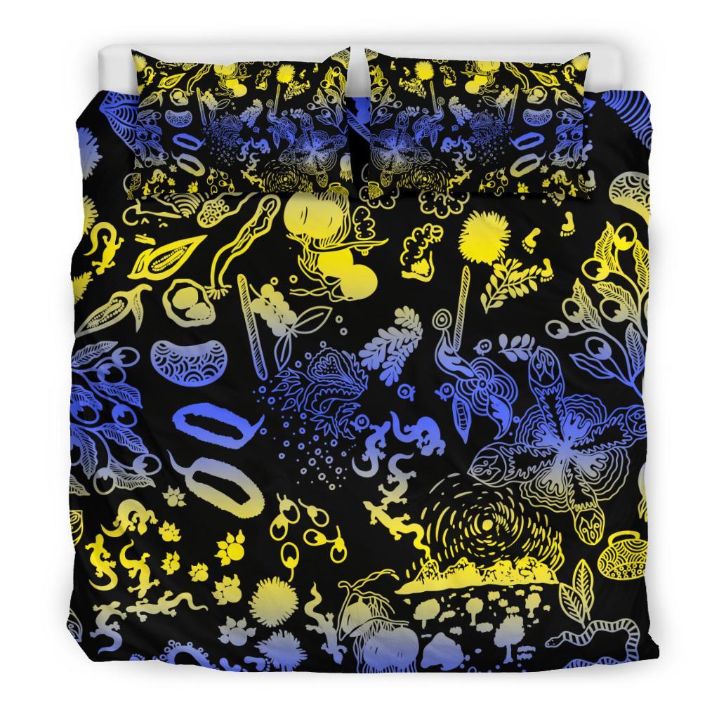 aboriginal-bedding-set-lizard-snakes-australian-animals-golden-wattle